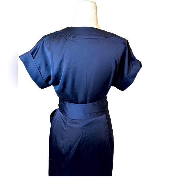 J CREW Short Sleeve Navy Blue Wrap Dress. Size S - Picture 10 of 14